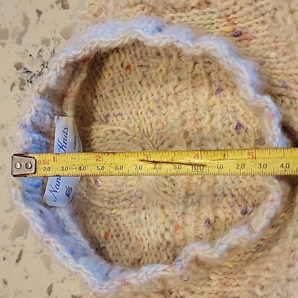 Hand Knitted Pastel Speckled Cozy Sweater XL - Picture 12 of 13